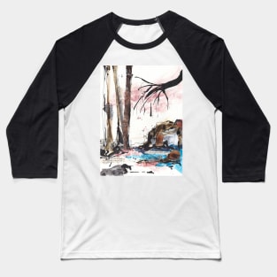 Abstract mixed media landscape - wabi sabi Baseball T-Shirt